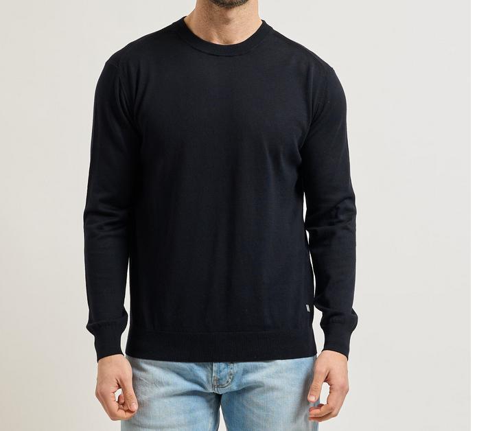 LIU JO MAGLIA GIRO SETA E COTONE - BLU - QXX065MA19R-94013