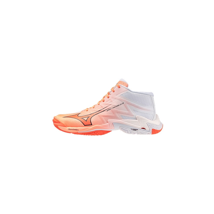 MIZUNO WAVE LIGHTNING  ELITE  MID - BIANCO/ARANCIO FLUO - V1GA260580