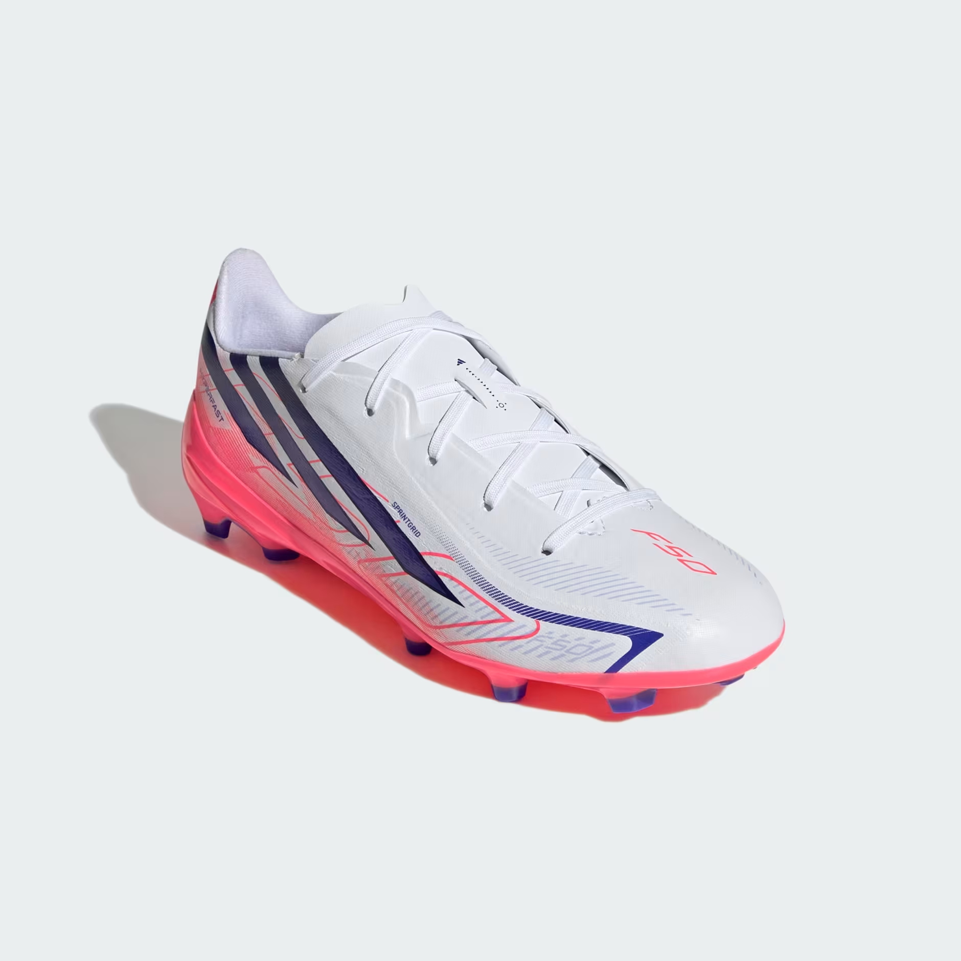 ADIDAS F50 HYPERFAST LEAGUE JR FG/AG -BIANCO/AZZURRO/ROSSO-KK1397