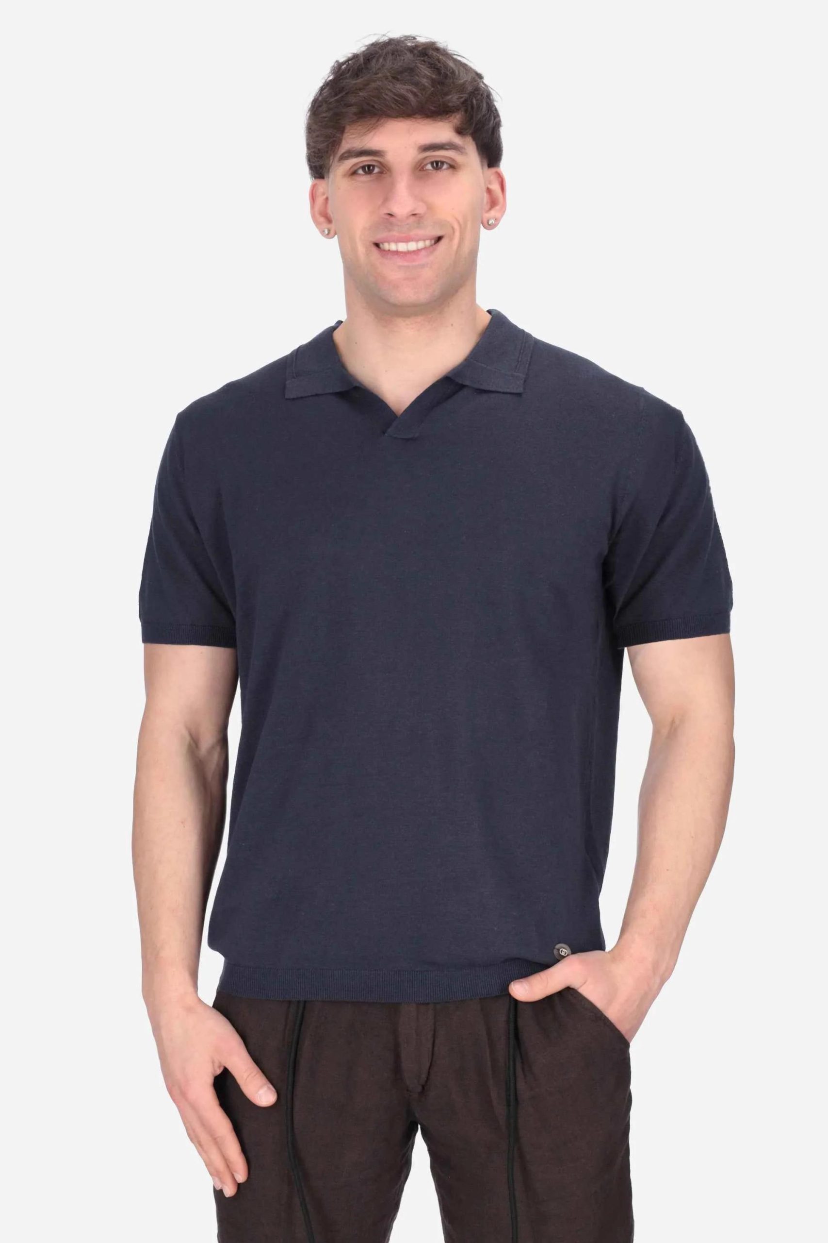 LIU JO MAGLIA CHIUSA M/C - BLU  - QA6137MA08S-94013
