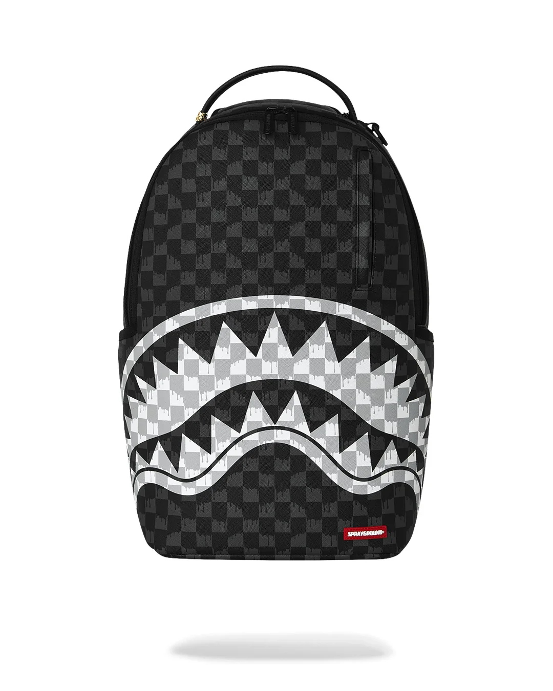 SPRAYGROUND ZAINO BLACK AND WHITE DRIP CHECK SHARK - NERO/BIANCO - 910B8553NSZ