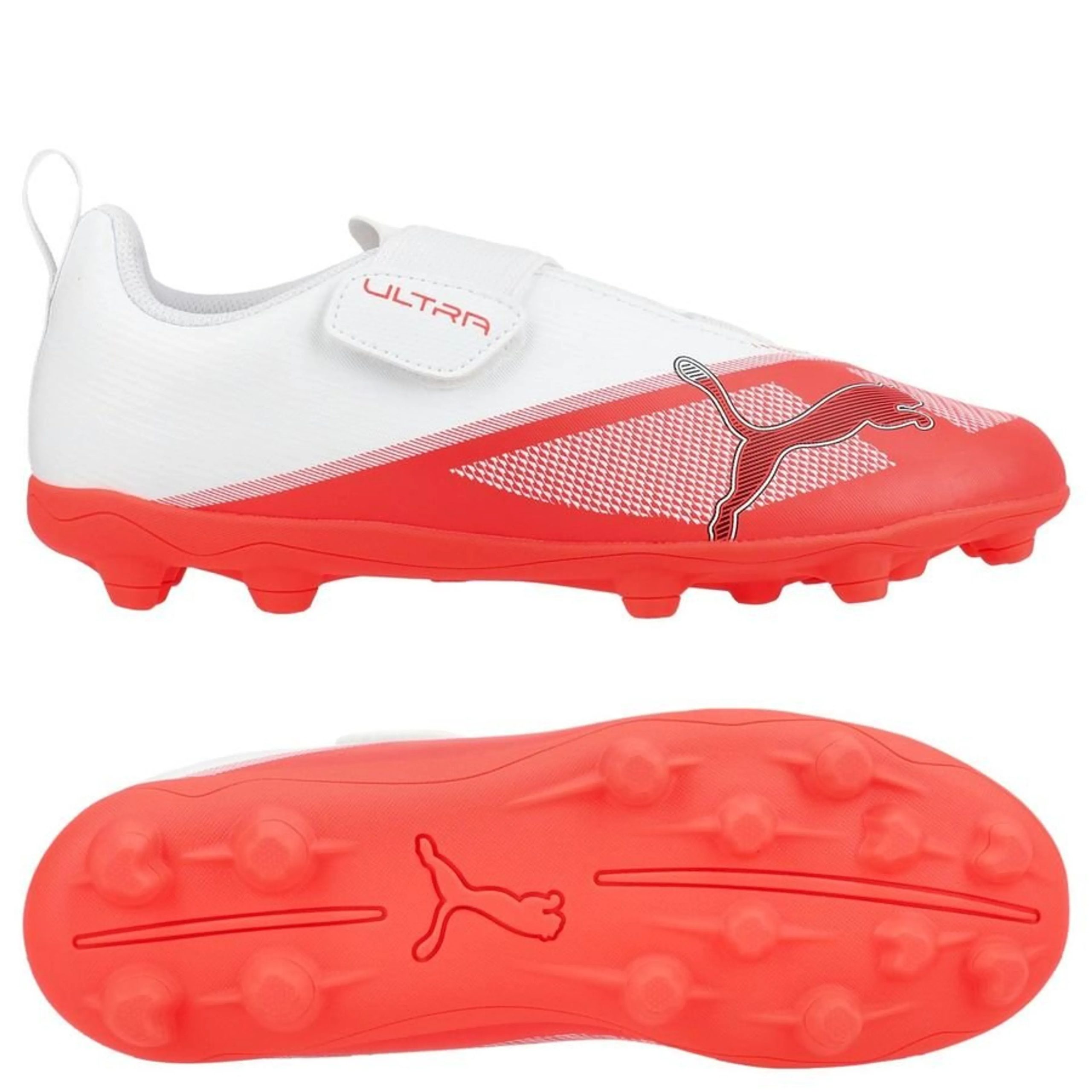 PUMA ULTRA PLAY V FG/AG - BIANCO/ROSSO- 109175-01